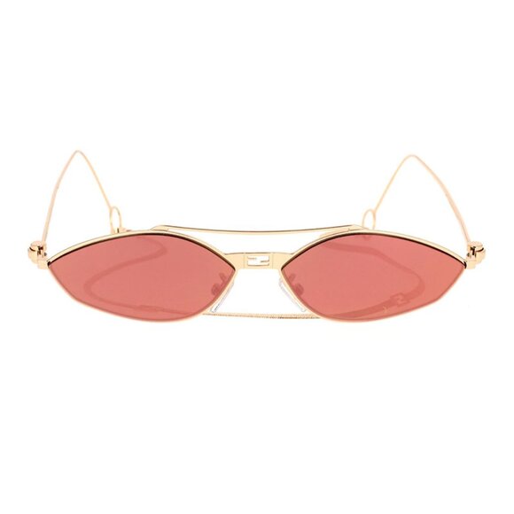 NEW FENDI WOMEN SUNGLASSES, GOLD ORANGE WOMEN EYEWEAR FENDI - Picture 3 of 4